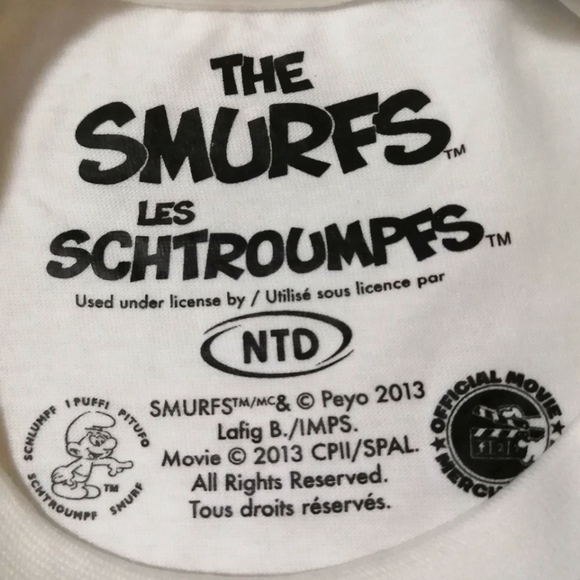🔥SALE🔥 Smurfs Smurfette "My Heart Smurfed A Beat" Girls Tee NWT Sizes 4, 6, 6X - Picture 3 of 5